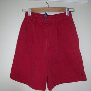 VTG Ralph Lauren Polo Pleated Bermuda Shorts Red